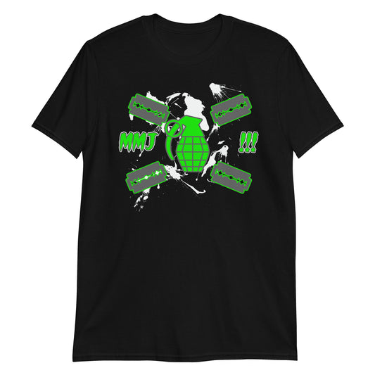 MMJ!!! - Razor Blades & Handgrenades Logo Shirt * Neon Green