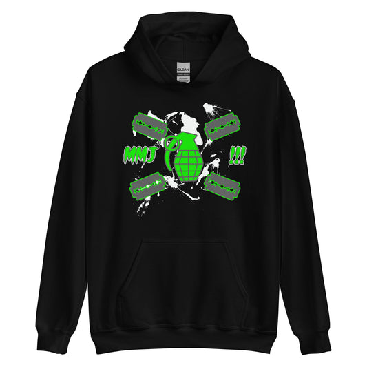 Razorblades & Handgrenades Neon Green Logo Hoodie